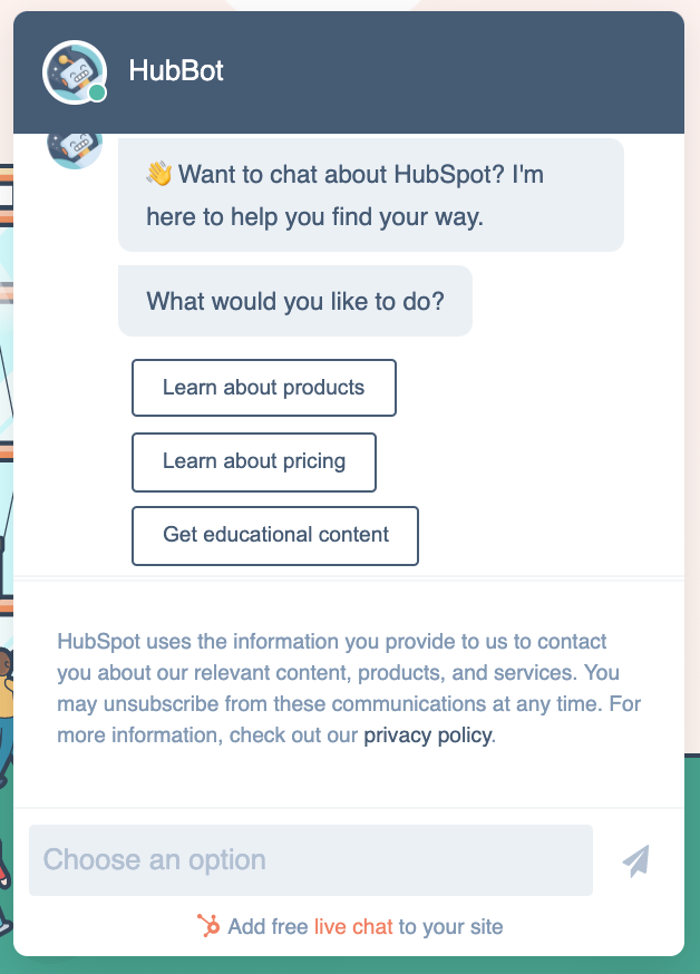 hubspot chatbot builder
