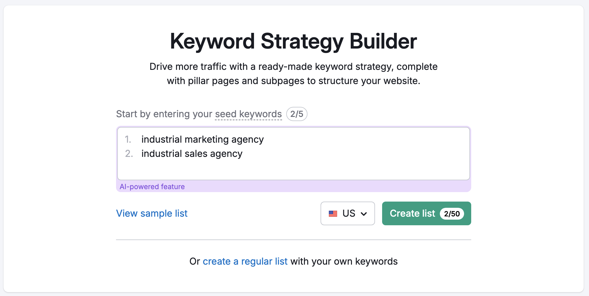 semrush keyword strategy builder seo tool