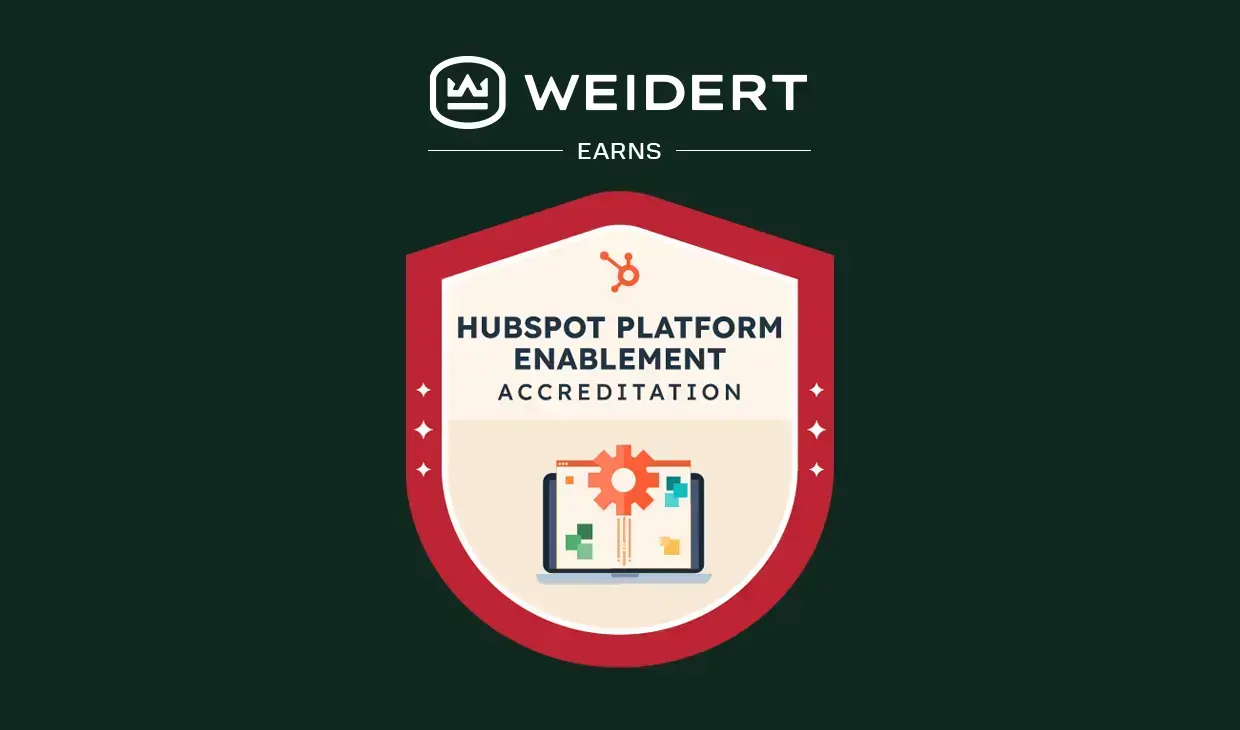 Weidert Group logo with HubSpot Platform Enablement Accreditation badge